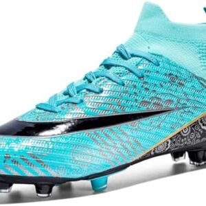 DimaiGlobal Kids Soccer Cleats Boys Youth Girls High-Top Trainning Firm Ground Soccer Shoes Athletics Outdoor Football Shoes Sneakers