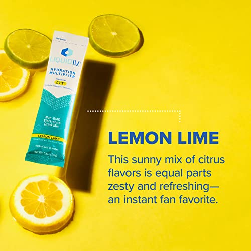 Liquid I.V. Hydration Multiplier - Lemon Lime - Powder Packets | Electrolyte Drink Mix | Easy Open Single-Serving | Non-GMO | 16 Stick - Image 2