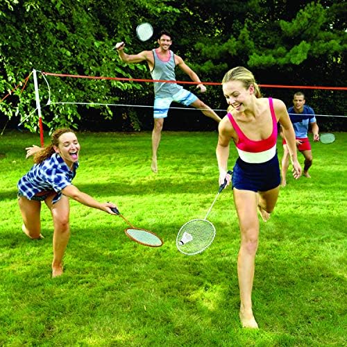 Franklin Sports Badminton Net Sets - Outdoor Backyard + Beach Badminton Net + Equipment Set - (4) Rackets + (2) Birdies + Portable Net Included - Adults + Kids Set - Image 6